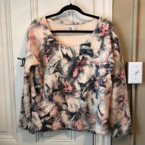 Floral fleece Anthropologie sweatshirt
